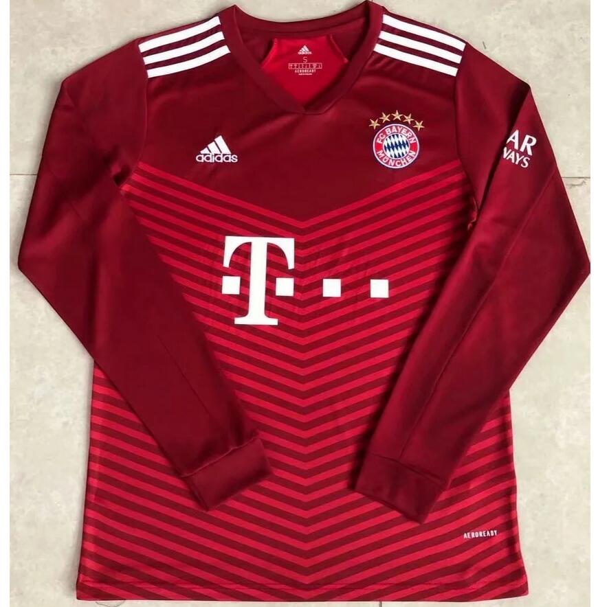 2021/22 Bayern Munich Long Sleeve Home Kit Soccer Jersey Player Version